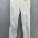 Banana Republic  Women's Boyfriend White Denim Jeans Size 6 Distressed Cotton Photo 0