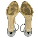 Miu Miu  Open Toe Sandals Cone Heels US 9.5 IT 39.5 Ankle Straps Silver Chrome Photo 4