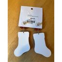 New! Cabana Seaside Christmas Ribbon Socks Stocking Drop Earrings Red Photo 1