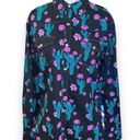 Blossom Cowgirl Hardware Shirt Black Pink Cactus  Floral Snap Front Western Top Photo 10