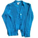 Coldwater Creek  cardigan sweater crochet  blue open see through Size S Photo 0