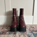 Urban Outfitters Red leather platform boots Photo 1