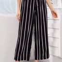 HYFVE Front-Tie White/Black Striped Paper Bag Pants Photo 5