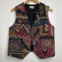 Coldwater Creek VTG  Southwest Aztec Style Vest Open Front Tapestry Boho Medium Photo 0