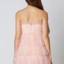 Cotton Candy LA NEW  Blush Strapless Tiered Tulle Mini Dress Size Medium Photo 2