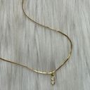 Dainty faceted rhinestones gold tone necklace Photo 1