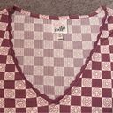 belle du jour Juniors Pink Floral Checkered V-Neck Short Sleeve Fitted Crop Top Photo 3