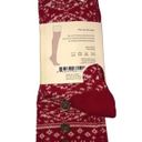 Simply Noelle  Womens Tall Socks Christmas Red One Size Buttons Cotton Blend NEW Photo 3