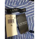 Ralph Lauren Lauren  Black Label Wide Leg Striped Pants Size 14 NWT Linen Blend Photo 1