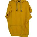 LF  GOLDEN YELLOW URBAN HIPHOP SLEEVELESS OVERSIZED HOODIE SIZE XS Photo 0