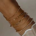 Boutique New set of 5 gold chain stacking bracelets Photo 0