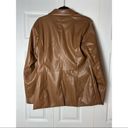 Laundry by Shelli Segal Brown Tan Soft Faux Leather Blazer Jacket Size Large Photo 4