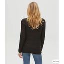 Michael Stars  Louisa Cable Knit Pointelle Pullover Sweater in Black Size Small Photo 2