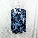 Jason Wu J  City Long Sleeve Mock Neck Shirt Blue Floral M Photo 1