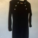 J.Crew  Women’s Black Sweater Dress w/Rhinestone Flower Buttons XS X-small Photo 4