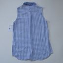 Equipment NWT  Sleeveless Slim Signature in Nautical Blue Silk Button-up Shirt S Photo 4