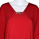 Susan Graver  Shirt Womens 1X Red Tunic Top Liquid Knit Casual Work Versatile Photo 4