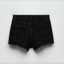 ZARA  Black High Rise Distressed Denim Shorts Size 6 Photo 2