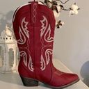 True Craft Red Cowgirl Boots Mid Calf Embroidered Western Cowboy Womens 6.5 New in Box Photo 0