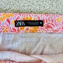 ZARA Paisley Pink Linen Mini Scrunch Skirt Photo 2