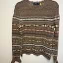 Polo  Ralph Lauren Fair Isle Crewneck Scallop Cashmere Wool Crochet Sweater Sz M Photo 5