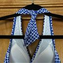 L.L.Bean  Blue White Patterned Halter Tankini Top Size 6 Photo 3