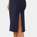 Halara NEW  Ribbed Knit High Waisted Crossover Side Split Bodycon Midi Skirt M Photo 2