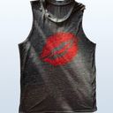 Fifth Sun Dark Gray Tank with Kiss, Size XS Photo 0