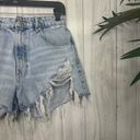 ZARA  High Rise Distressed Ripped Denim Shorts size 4 Photo 4