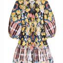 Alexis  Kasi Puff Sleeve Multi Color Mini Dress with Ruffles Tassel Ties Size XS Photo 4