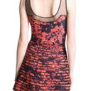 Parker  PETAL BLOOM MESH SLEEVELESS SILK BLACK ORANGE MINI SKATER FIT FLARE DRESS Photo 1