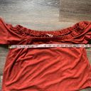 Essue  Burnt Orange Off the Shoulder Cropped Top M Photo 3