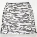 Pretty Little Thing Zebra Print Mesh Lettuce Hem Mini Skirt Black White Size 4 Photo 12