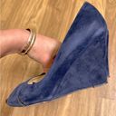 Kate Spade  Peep Toe Suede Wedges | Navy Blue | 7 Photo 2