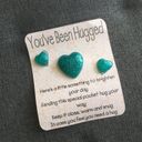 Set/3 “You’ve Been Hugged” Sparkly Talisman Gift Stones, Teal Blue Green Photo 2