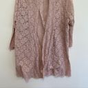  DRESS BARN Plus Size Pink Floral Lace Open 3/4 Sleeve Cardigan Sweater Photo 2