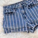 PacSun #48  High Waist Firework Stripe Denim Sewn Cuff Mom Short Photo 1