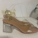 Truffle Collection Clear Strap Chunky Heeled Sandals, Clear Block Heel Size 5.5 Photo 0