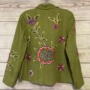 indigo. Moon Appliqué Embroidered Blazer Jacket Size Small Green Photo 7