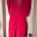 Alice + Olivia  Sz L Silk Strawberry Pink Cocktail Ruched Mini Dress C203573646 Photo 0