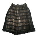 Apostrophe  Black Nude Tulle Tiered A Line Midi Skirt Size 12 Photo 0