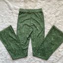 Good American Pants Mesh Bootcut Swim Cover-Up Retro in Pesto Swirl Green Sz 1 Photo 3