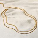 18k Gold PVD over Stainless Steel Multilayer Herringbone & Rope Chain Necklace Photo 2