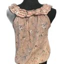 Edge Mine pink floral print tank floral  on neckline Size Medium M Photo 0