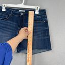 The Loft  Shorts Womens 27/4 Blue Denim Jean Frayed Hem 4" Inseam Dark Wash Summer Photo 3