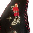 heirloom collectibles  XL Vintage Y2K Black Red Appliqué Christmas Sweater Vest Photo 4