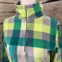 Old Navy Grey & Green Plaid Quarter Zip Fleece Pullover Photo 1