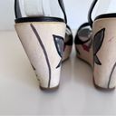 ALDO  Black Leather Doodle Artistic Wedges Photo 7