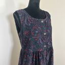 L.L.Bean Vintage  Microcord Paisley Print Overall Dress Sz 8 Reg Photo 1