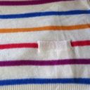 360 Cashmere NWT  Ivory Rainbow Striped Relaxed Fit Cashmere Boatneck Sweater M Photo 5